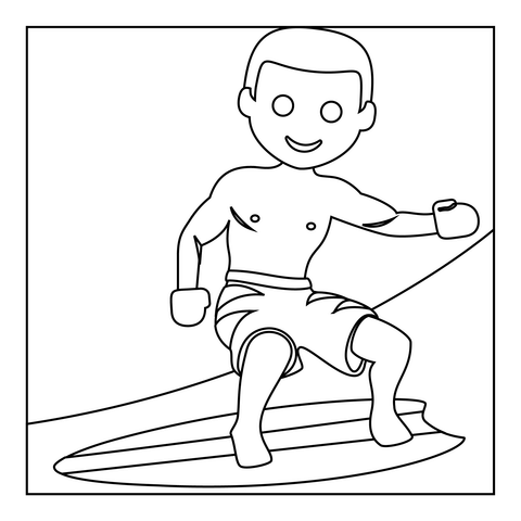 Person Surfing Coloring Page